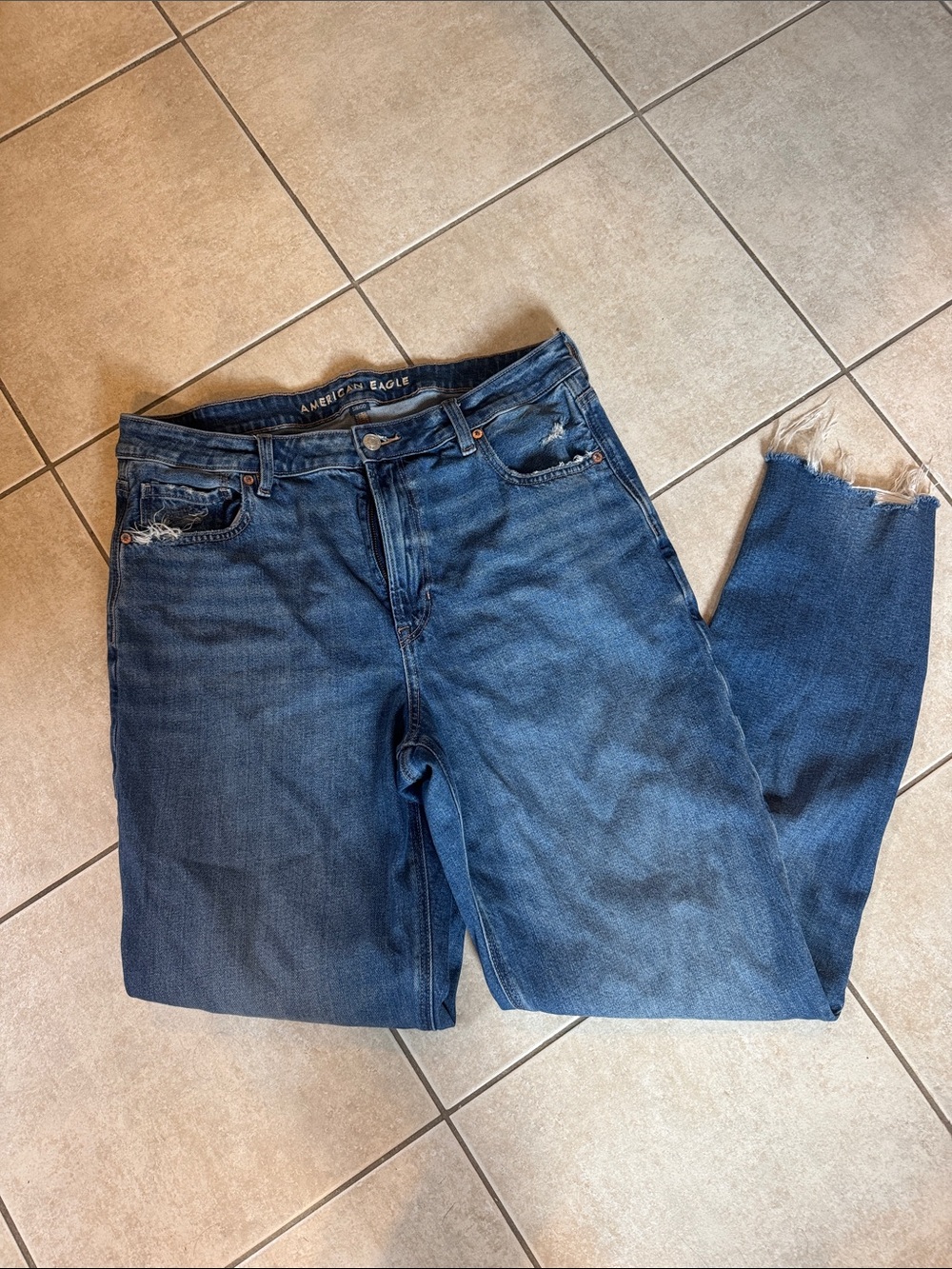 American Eagle Outfitters strigid mom jean 14 extra long